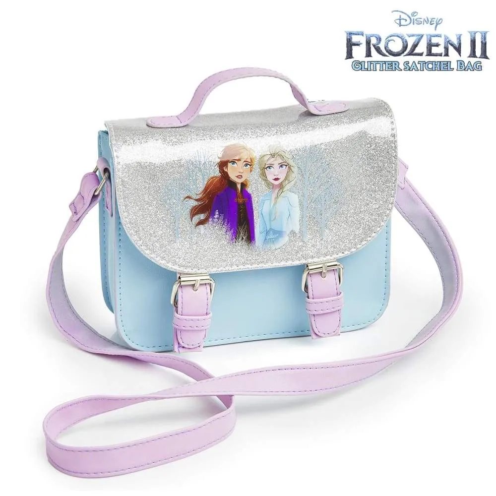 Disney Frozen Handbag, Glitter Satchel Bag with Anna and Elsa, for Girls