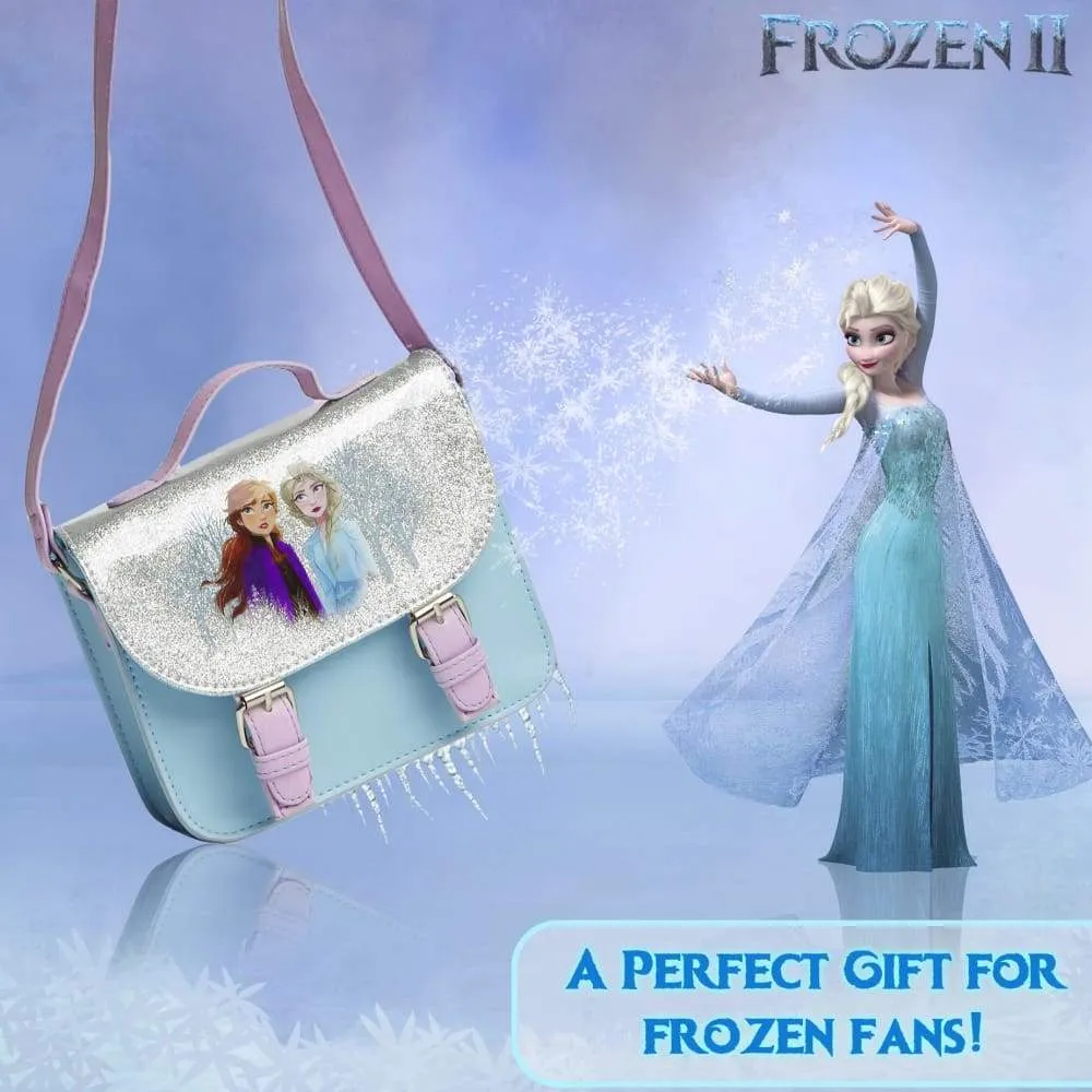 Disney Frozen Handbag, Glitter Satchel Bag with Anna and Elsa, for Girls