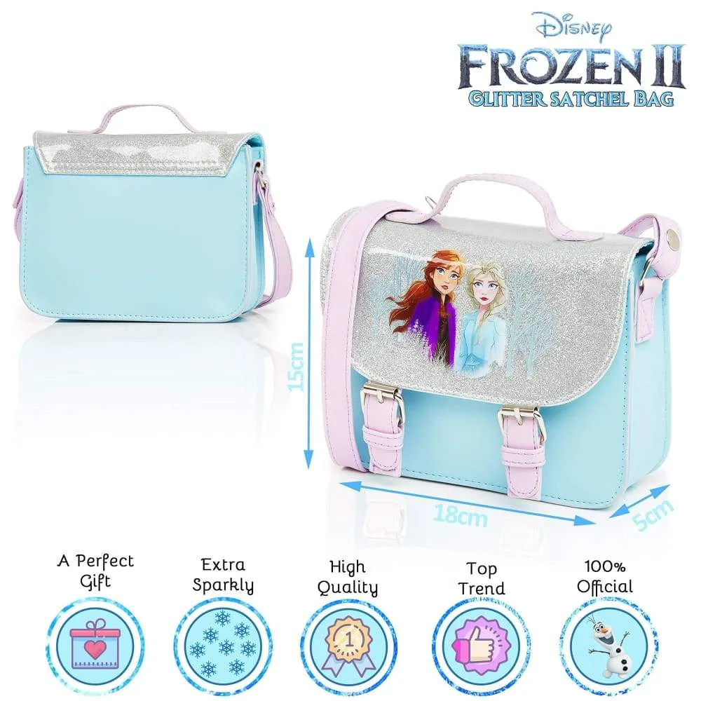 Disney Frozen Handbag, Glitter Satchel Bag with Anna and Elsa, for Girls