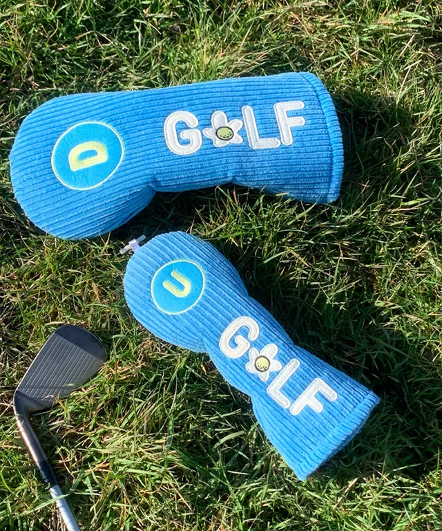 DM Corduroy GOLF Driver Cover Blue