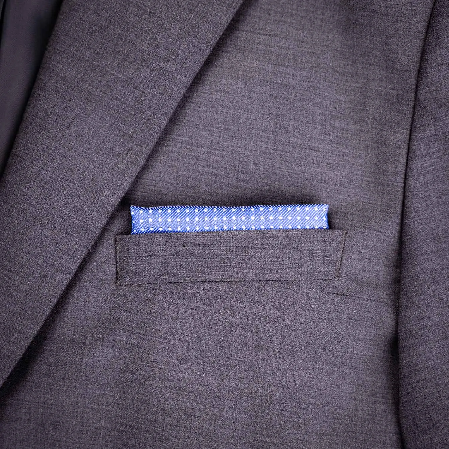 Dusty Blue Polka Dot Pocket Square