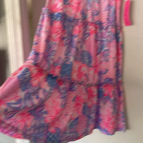 EASTER SALE! NWT Lilly Pulitzer 🔥Lorina V-Neck Ruffle Pink Isle Snappy Turtle