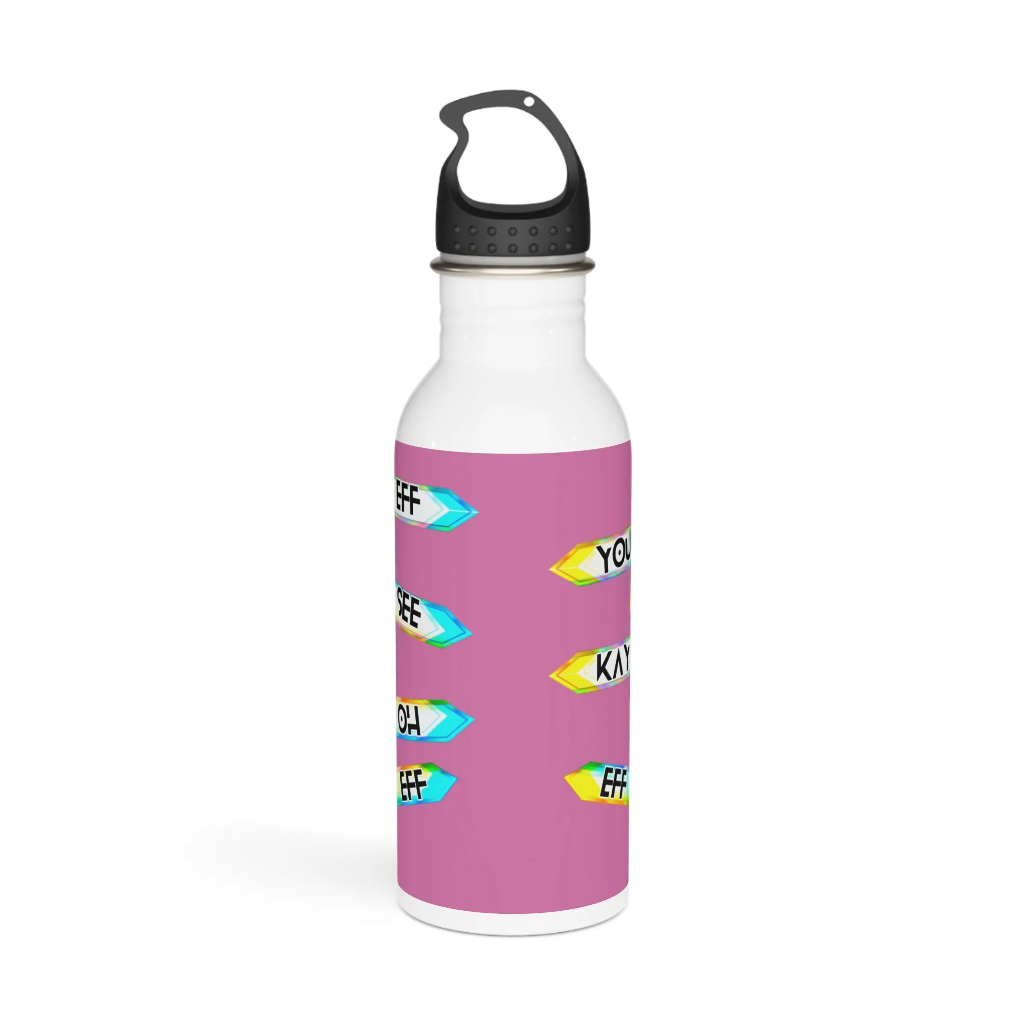 Eff You See Kay Oh Eff Eff Stylish Stainless Steel Water Bottle - Eco-Friendly, Durable, Perfect for On-the-Go - Pink