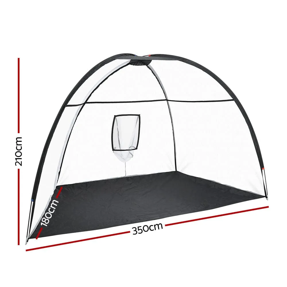 EFit 3.5m Golf Practice Net Portable Training Aid Driving Target Tent Black- ONLINE ONLY
