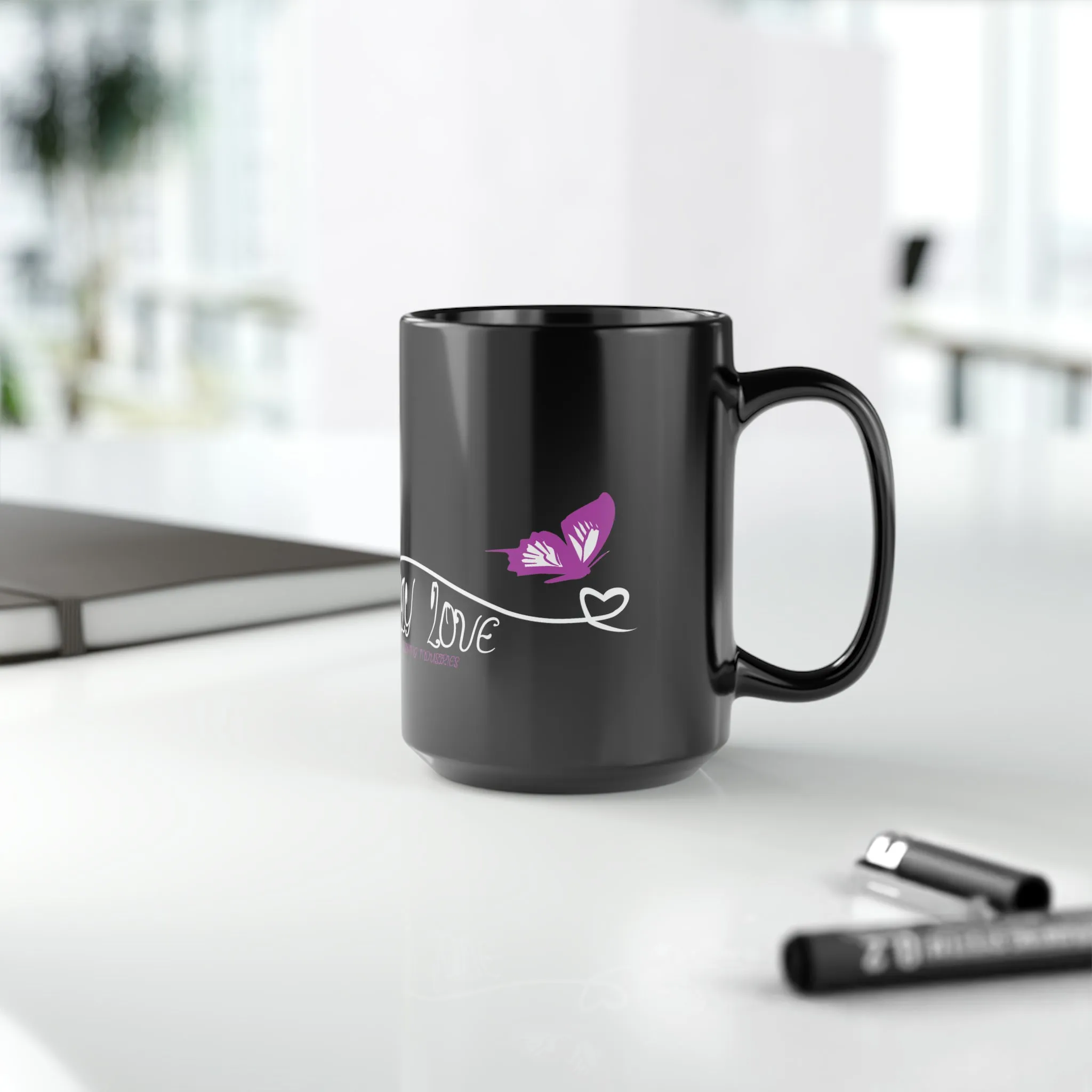 EL423 Crazy Love /Black Mug, 15oz