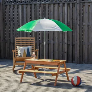 Elazer Kids Solid Wood Rectangular Outdoor Table and Bench Isabelle & Max™