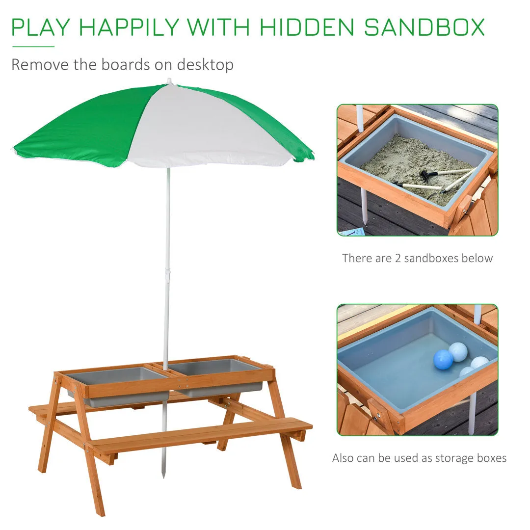 Elazer Kids Solid Wood Rectangular Outdoor Table and Bench Isabelle & Max™