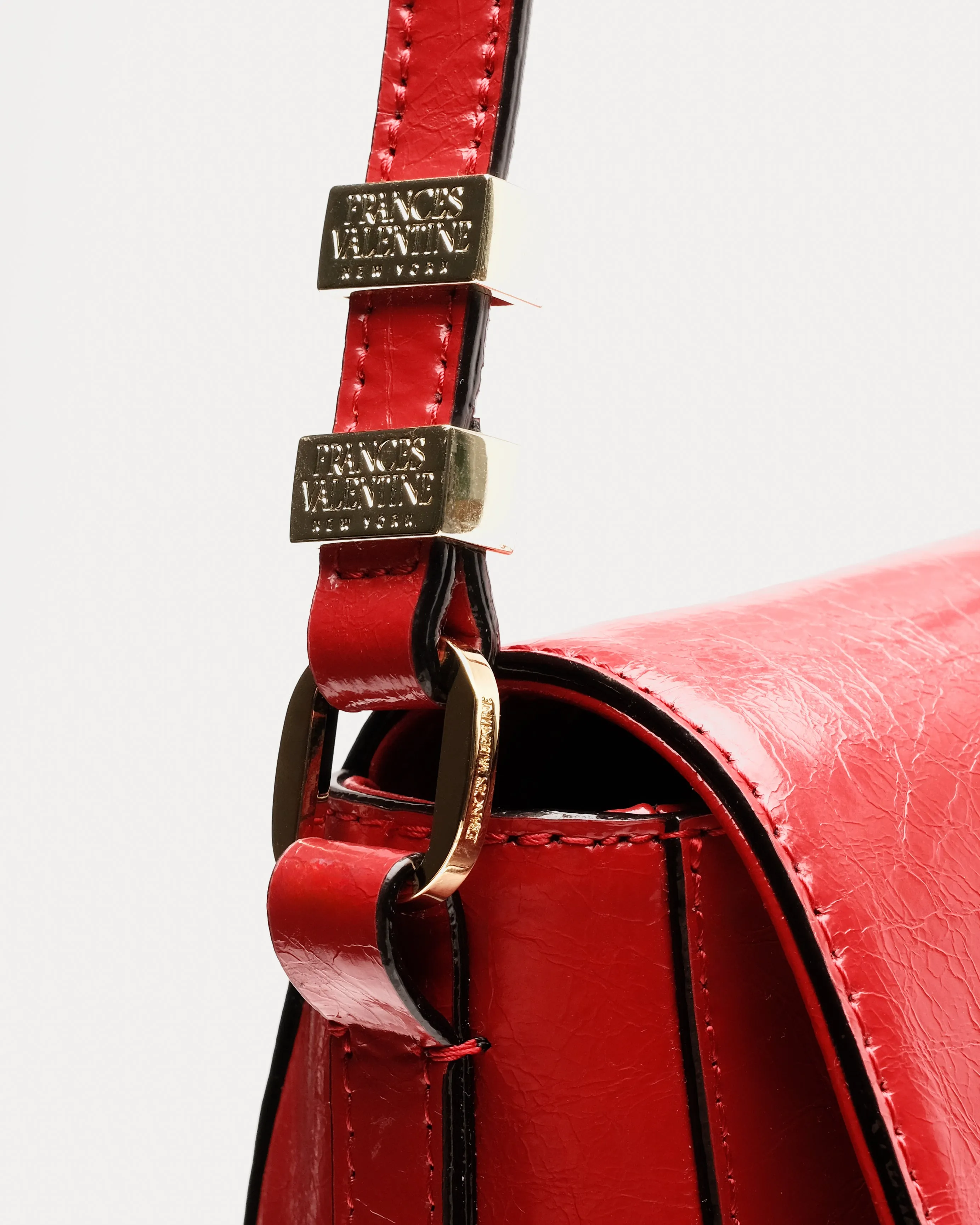 Ellen Saddle Bag - Crinkled Leather Red