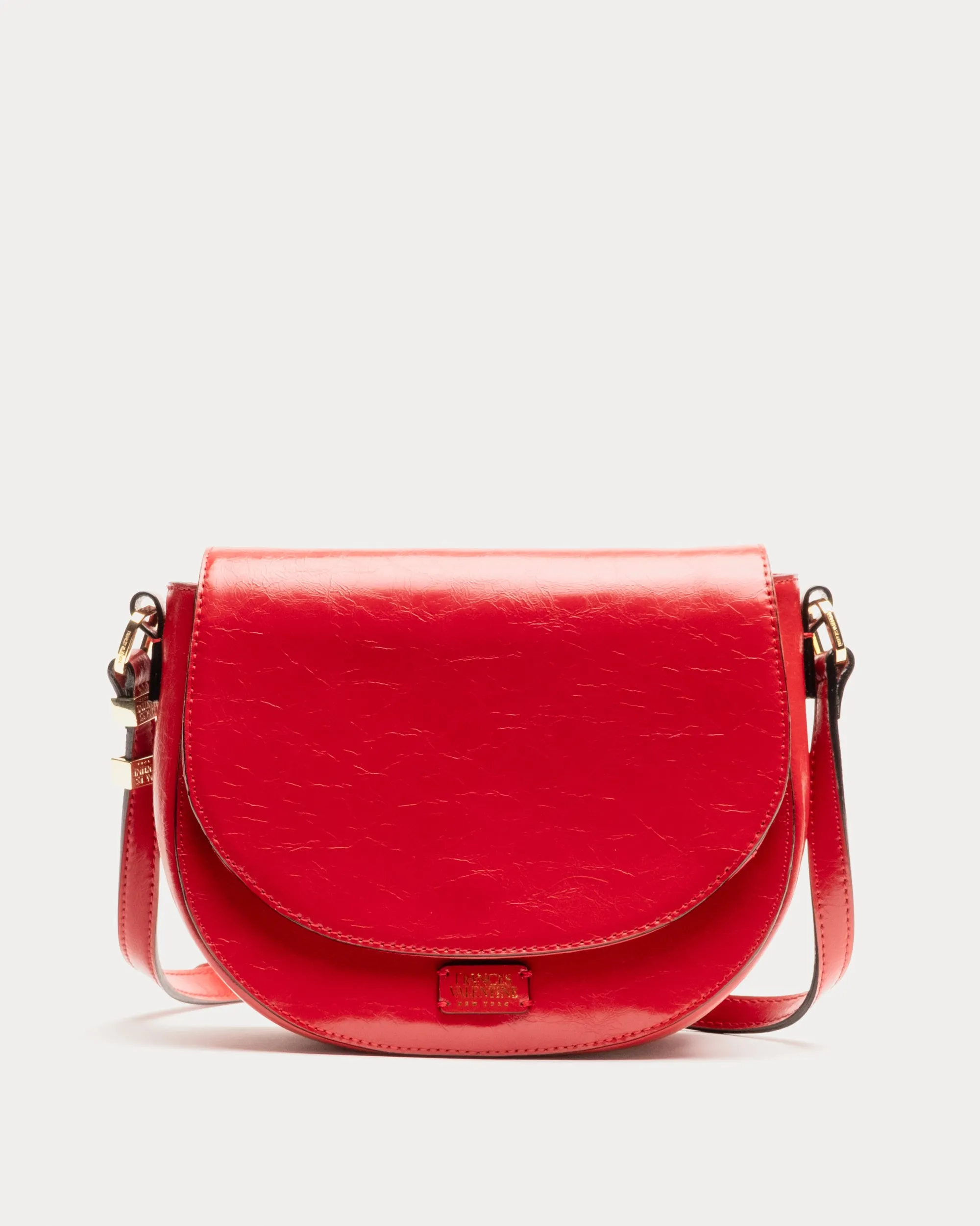 Ellen Saddle Bag - Crinkled Leather Red