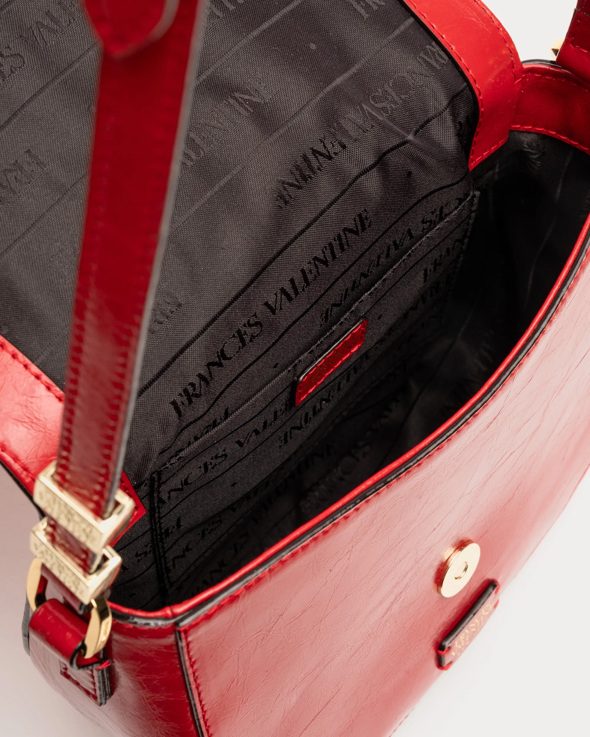 Ellen Saddle Bag - Crinkled Leather Red