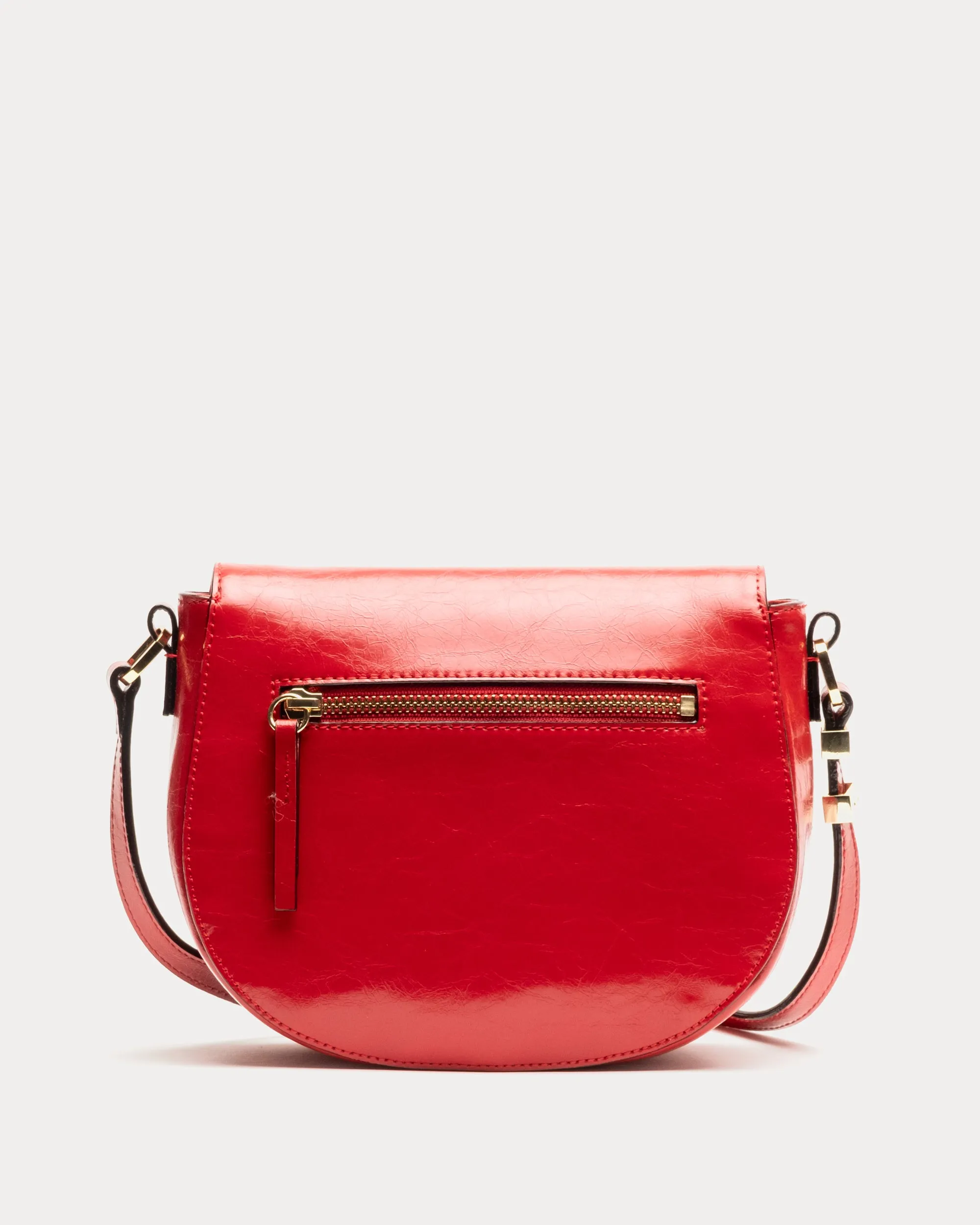 Ellen Saddle Bag - Crinkled Leather Red
