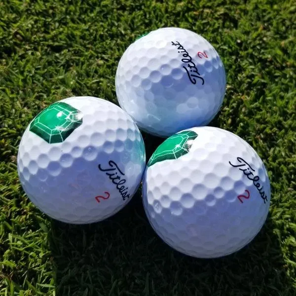 Emerald Gemstone Graphic Titleist Golf Ball - Pack of 3