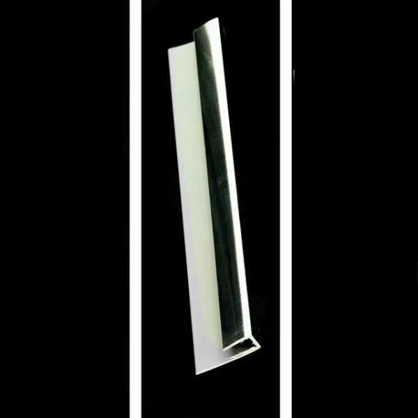End Cap Trim Chrome Finish for Cladding 8mm Wall Panels 2.6m Long