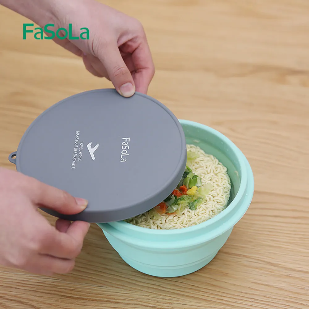 FaSoLa Travel Collapsible Silicone Bowl - Aqua Green 500ml
