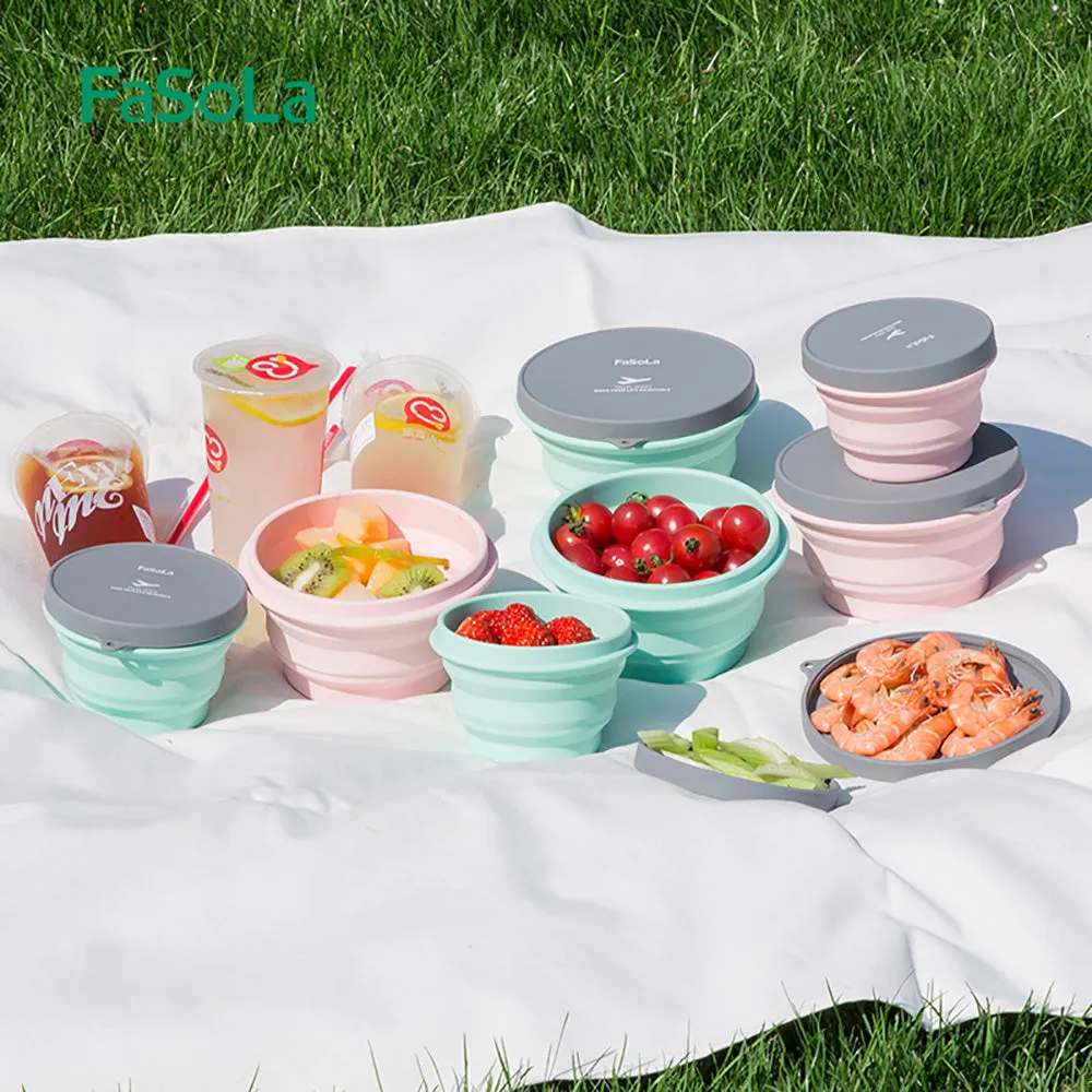 FaSoLa Travel Collapsible Silicone Bowl - Aqua Green 500ml
