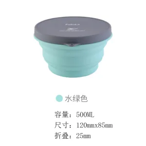 FaSoLa Travel Collapsible Silicone Bowl - Aqua Green 500ml