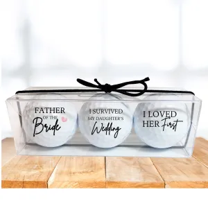 Father of the Bride Golf Balls - gift pack of 3 balls