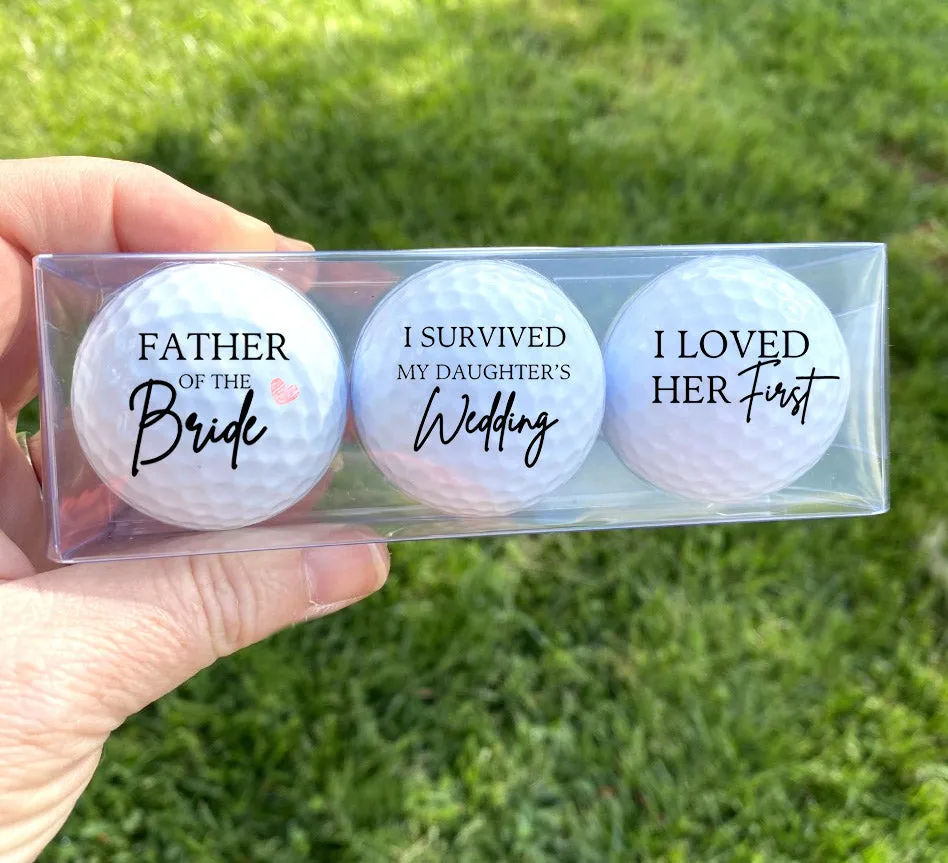Father of the Bride Golf Balls - gift pack of 3 balls