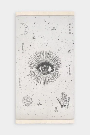 Feather Beach Towel in Cosmos Eye Black