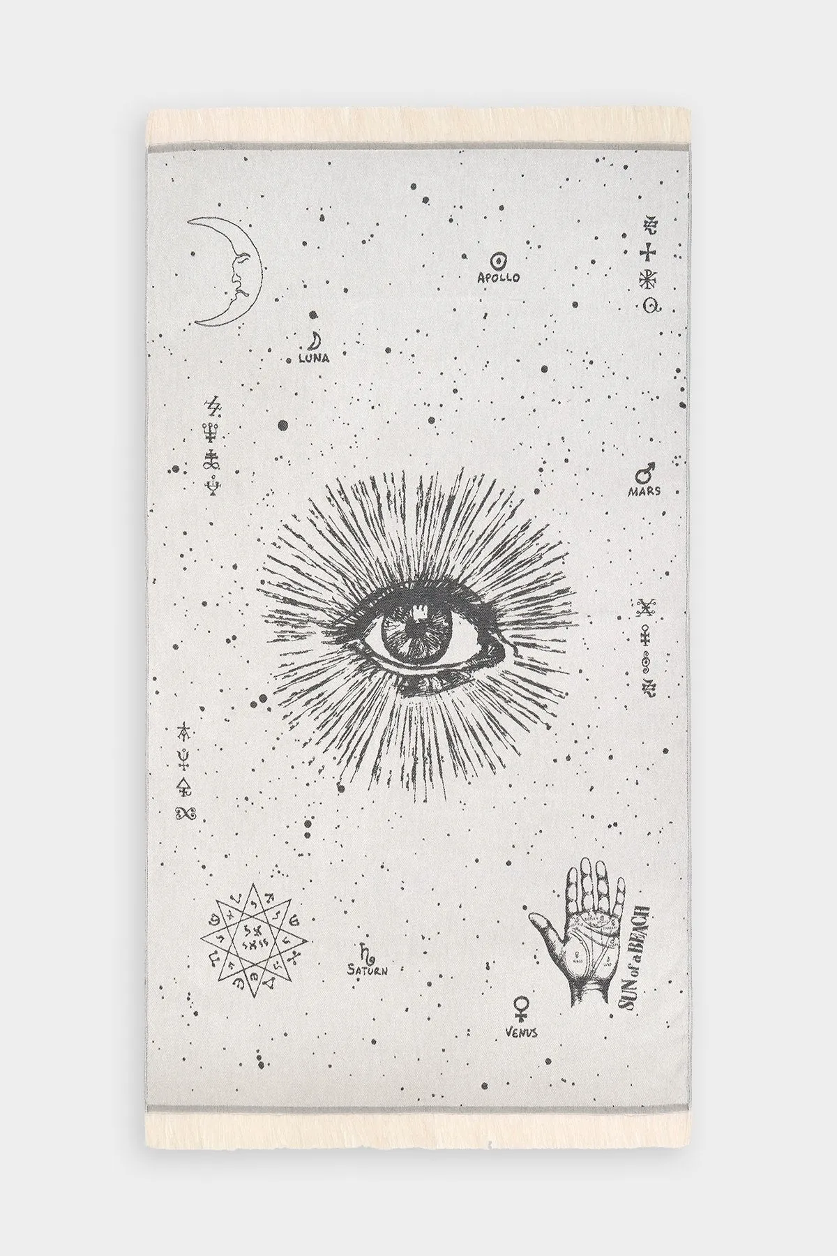 Feather Beach Towel in Cosmos Eye Black