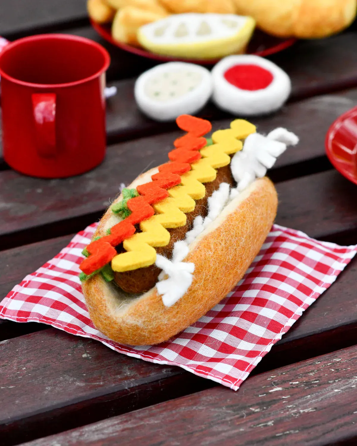 Felt Hot Dog Play Food Set