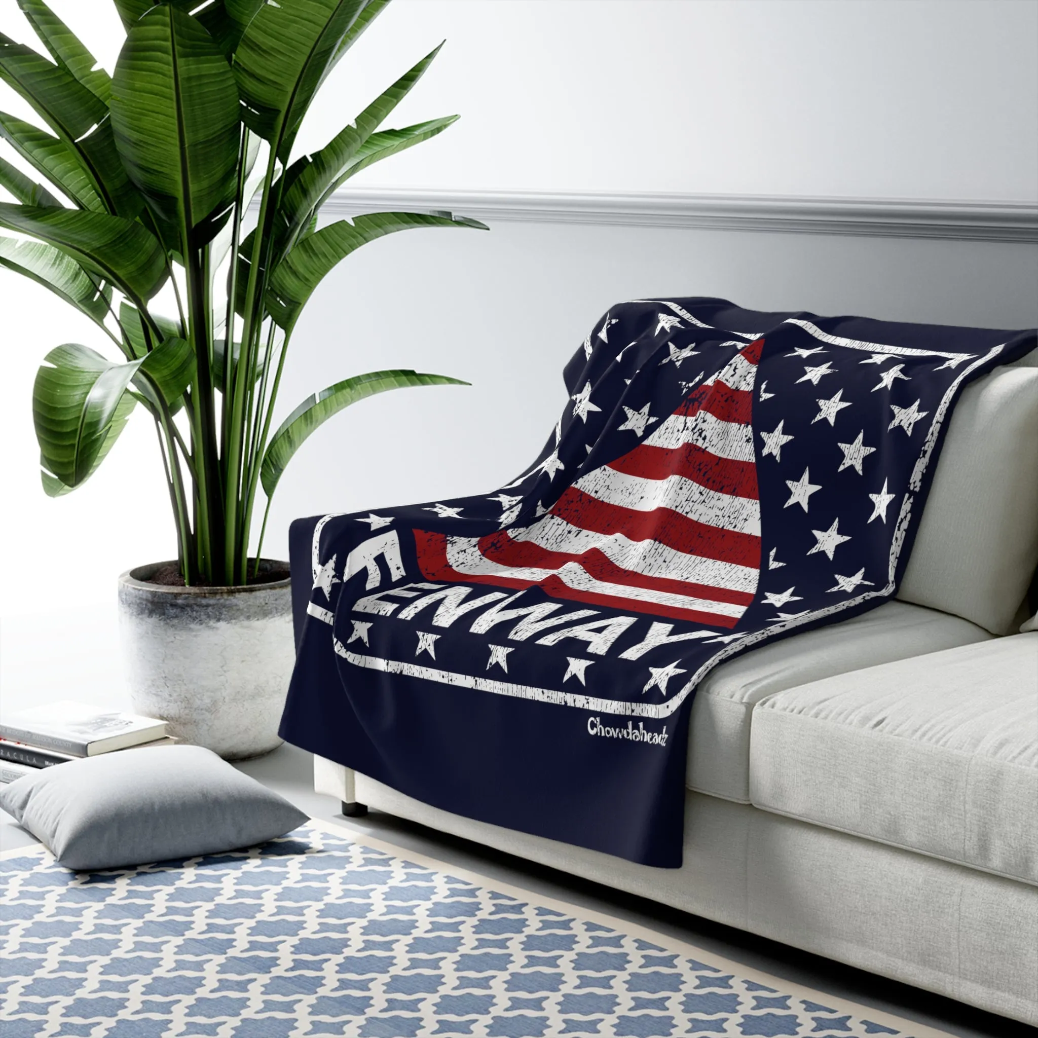 Fenway Stars & Stripes Sherpa Fleece Blanket