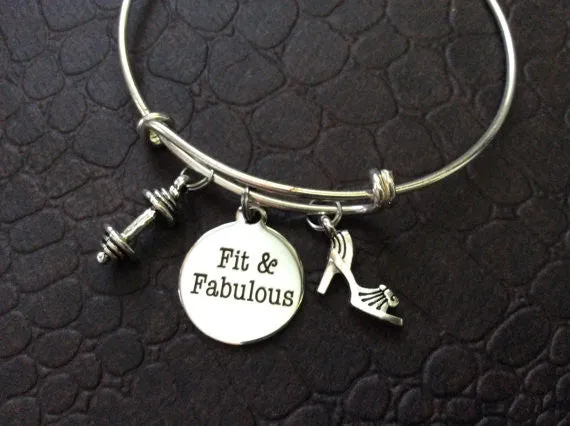 Fit and Fabulous Weights Exercise Workout Expandable Bracelet Adjustable Wire Bangle Trendy Gift