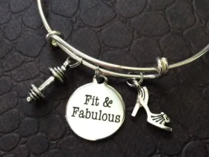 Fit and Fabulous Weights Exercise Workout Expandable Bracelet Adjustable Wire Bangle Trendy Gift