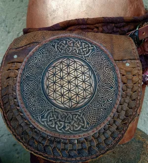 Flower Of Life Leather Bag