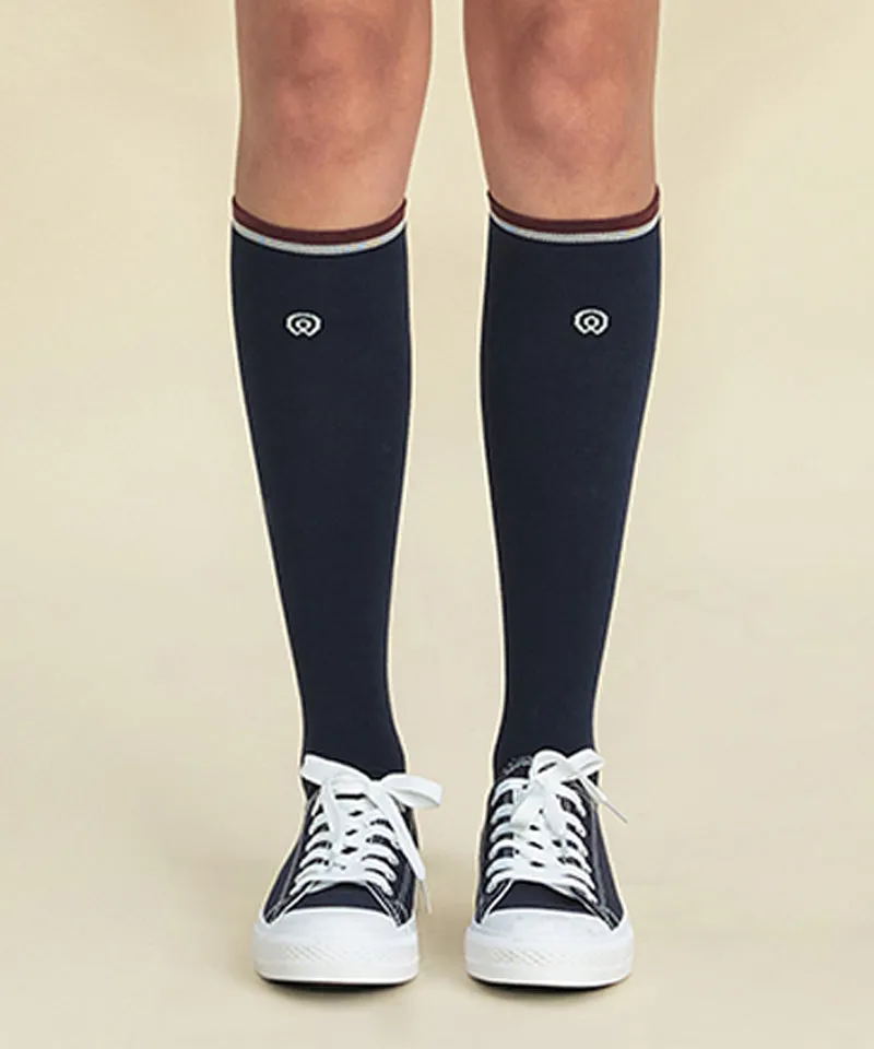 FORDI Line Color Block Knee Socks - Navy