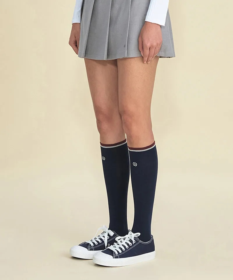 FORDI Line Color Block Knee Socks - Navy