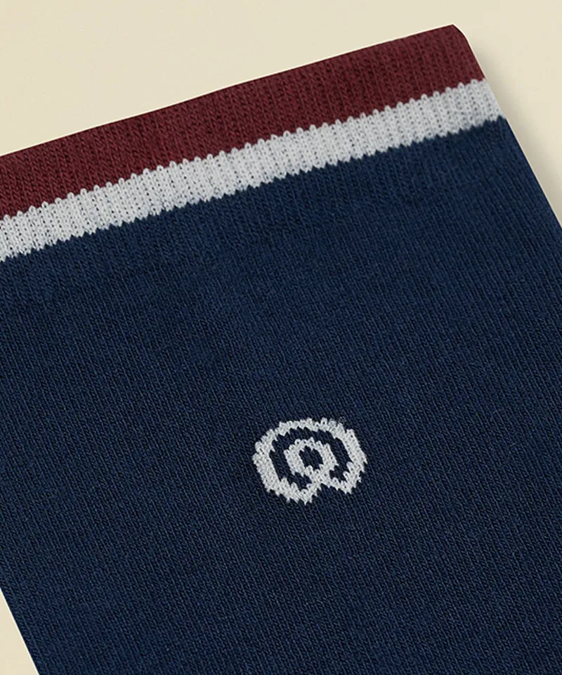 FORDI Line Color Block Knee Socks - Navy