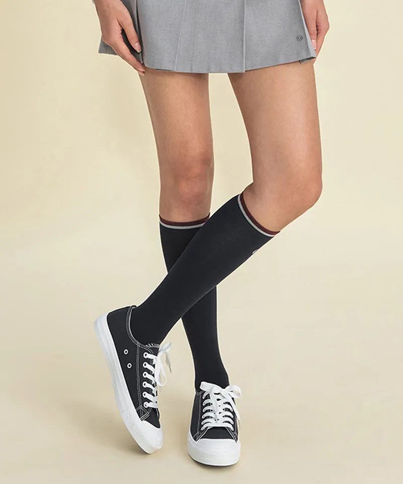 FORDI Line Color Block Knee Socks - Navy