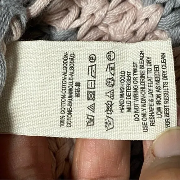 Free People Sweater Women’s Size Medium Pink Gray At The Beach Striped Sweater