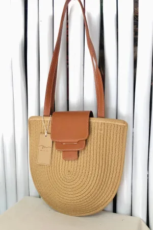 Front Flap Cotton Rope Shoulder Bag