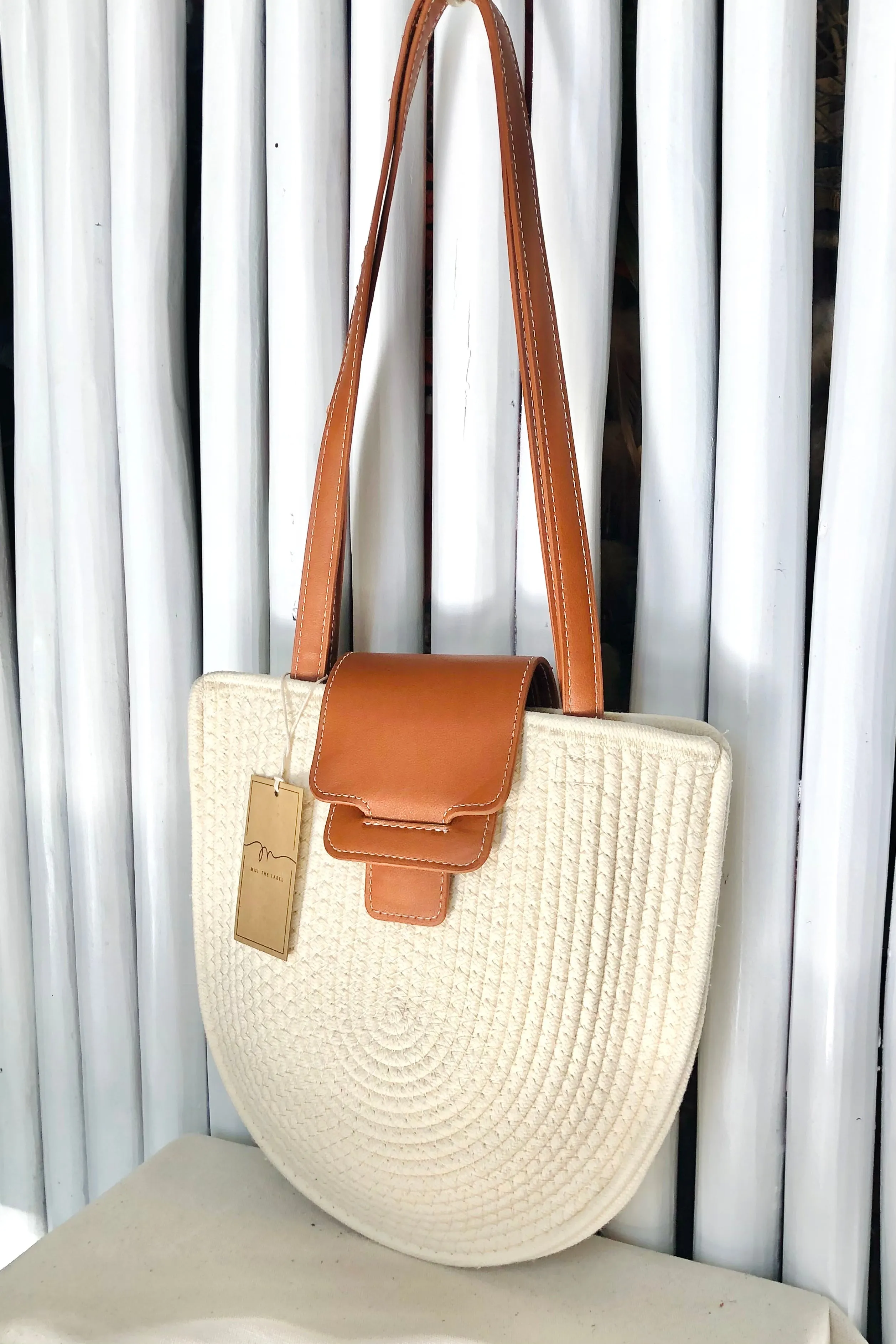 Front Flap Cotton Rope Shoulder Bag