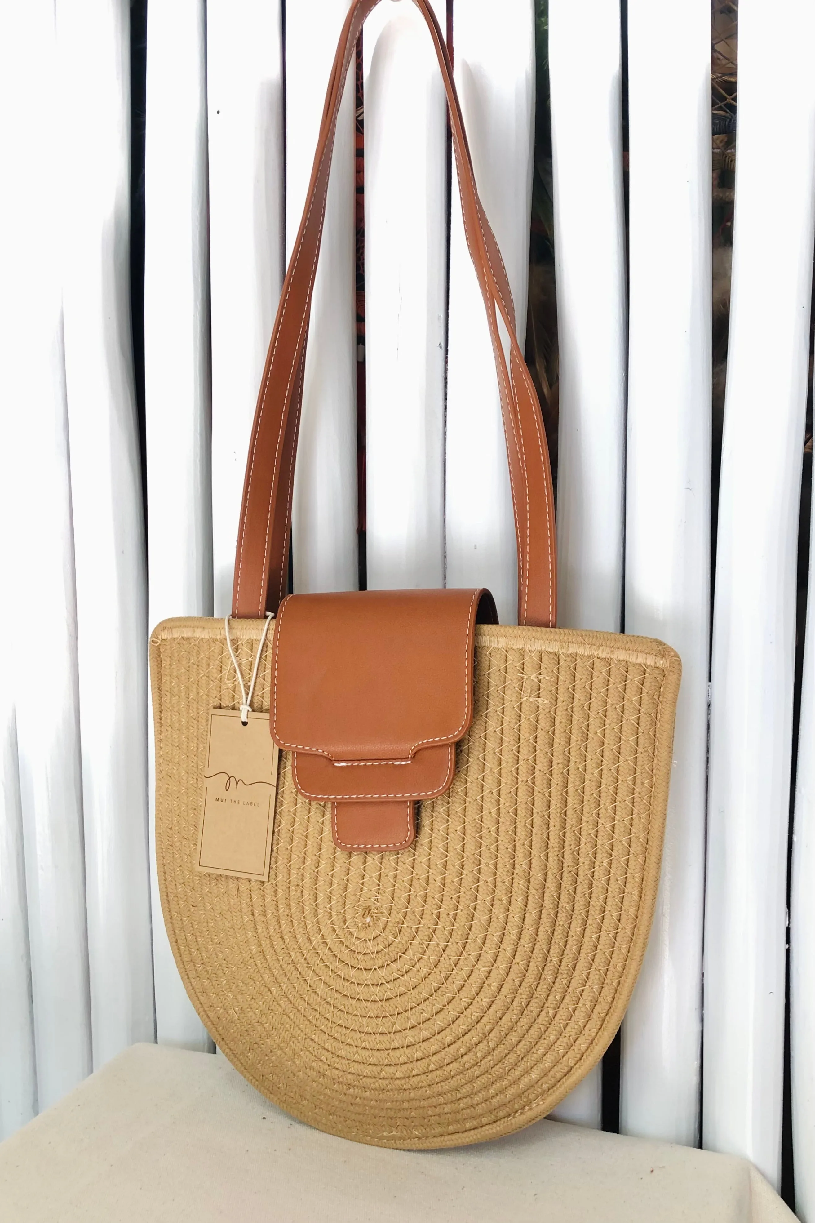 Front Flap Cotton Rope Shoulder Bag