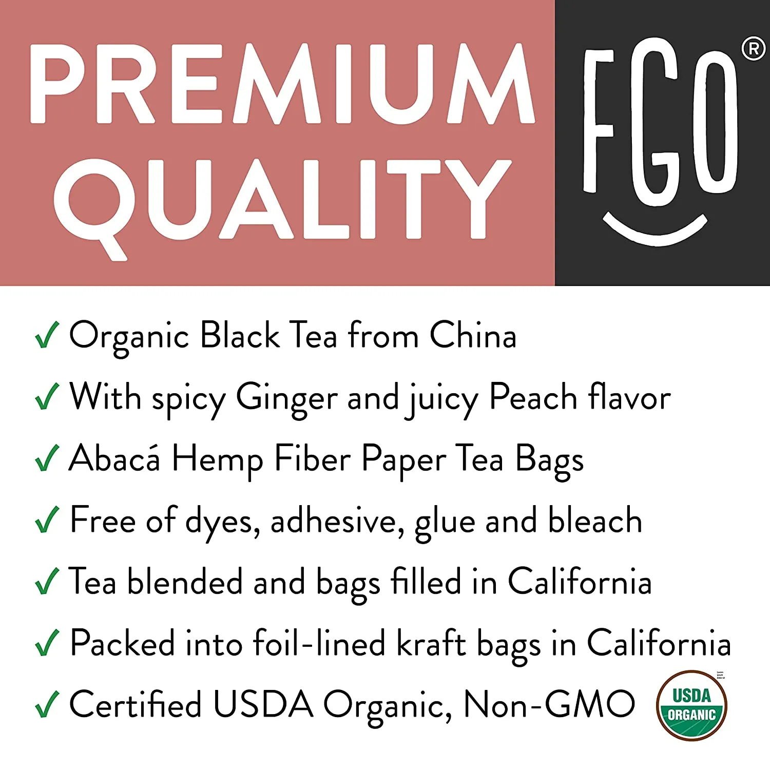 Ginger Peach Black Tea Bags