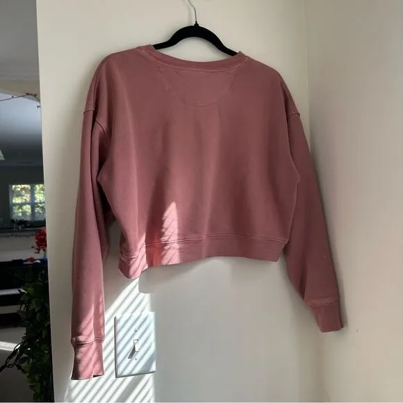 Girlfriend Collective Mauve 50/50 cropped crewneck sweater