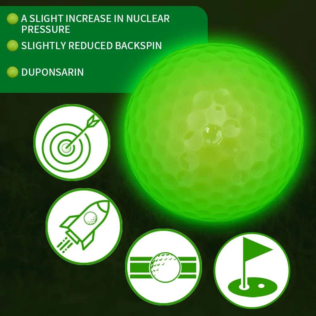 Glow Golf Balls for Night Sports Tournament Fluorescent Glow In The Dark Long Lasting Bright Luminous Night Golf Ball