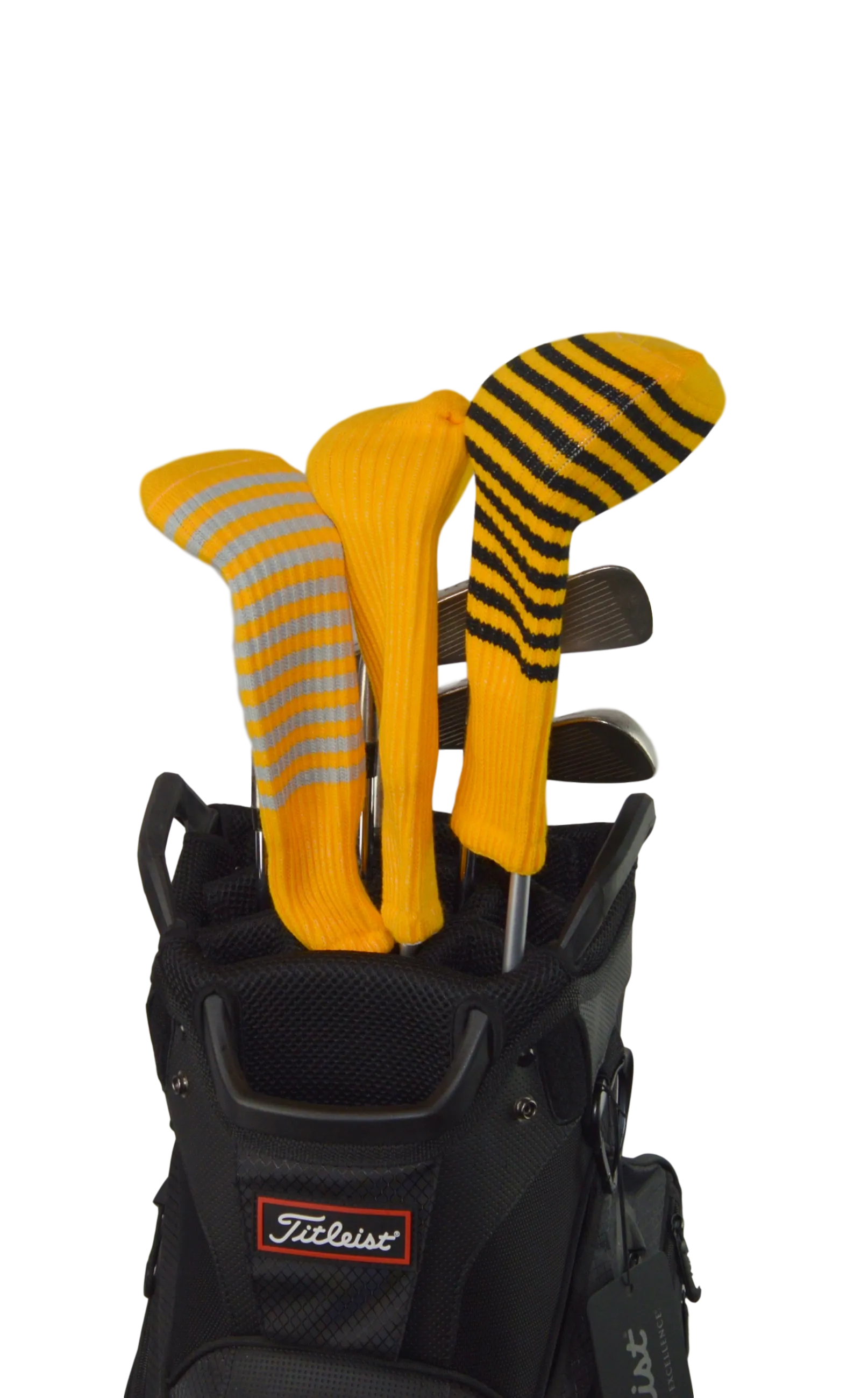 Gold and Light Rose Pink Club Sock Golf Headcover