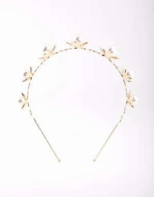 Gold Pearl Headband