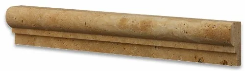 Gold (Yellow) Travertine 2 X 12 OG-1 Chair Rail Trim, Honed - Box of 5 pcs.