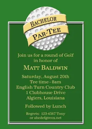 GOLF BALL CUSTOM INVITATION