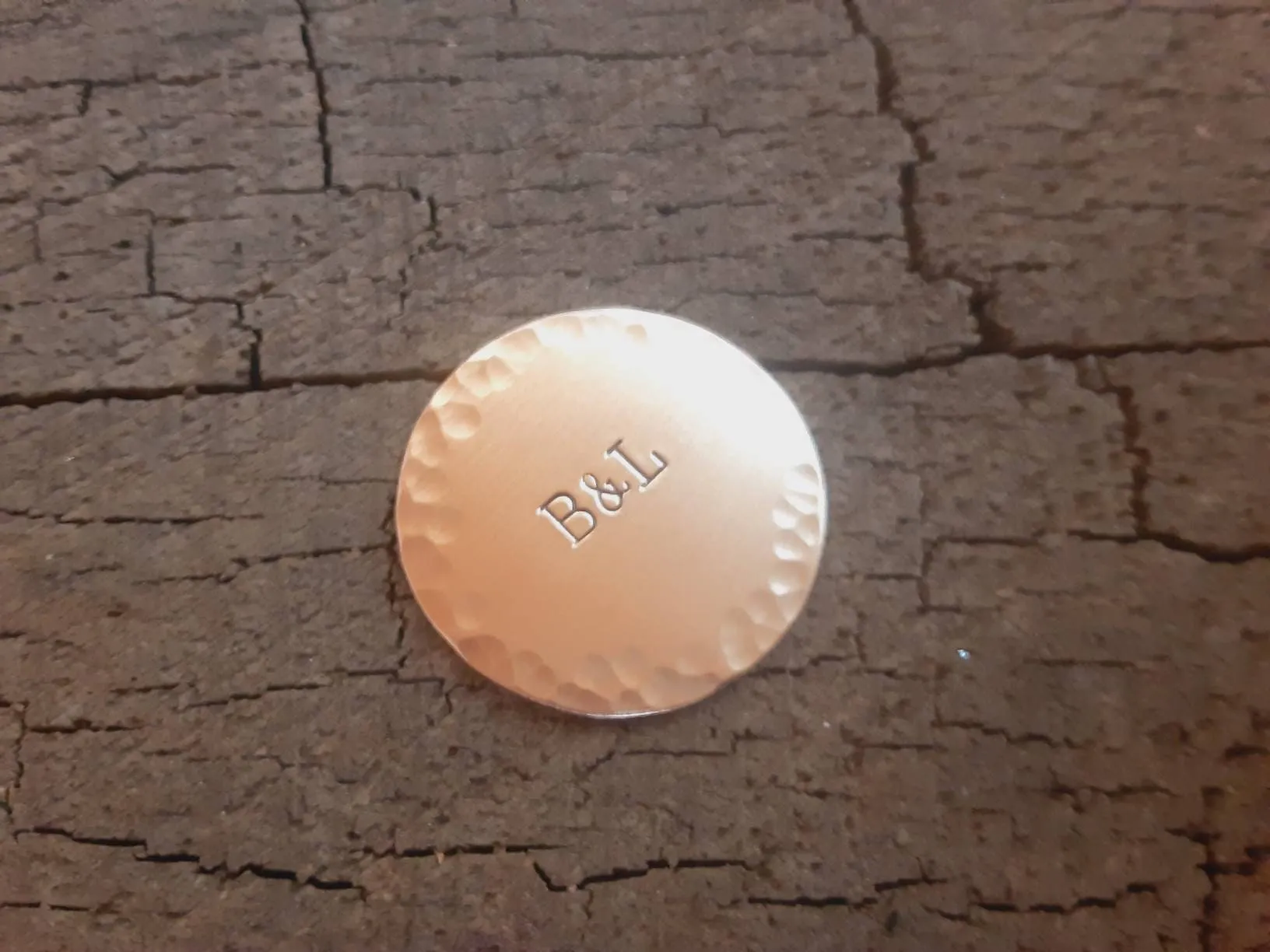 Golf ball marker with your initials in bronze