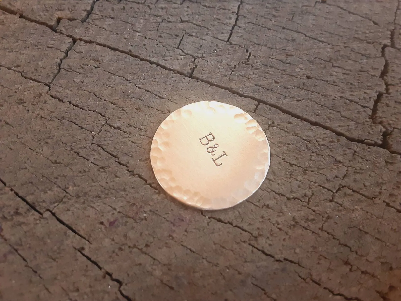 Golf ball marker with your initials in bronze