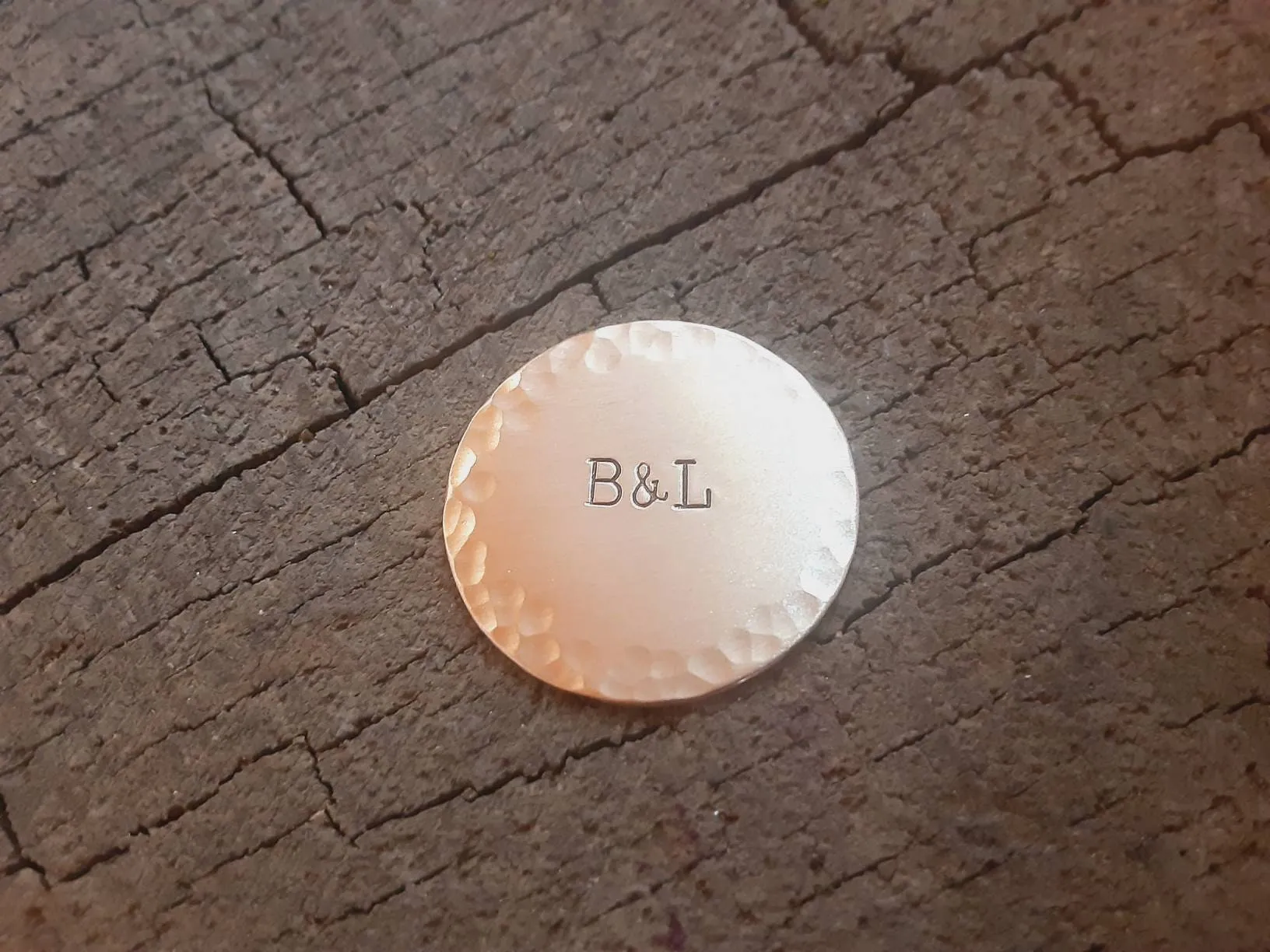 Golf ball marker with your initials in bronze