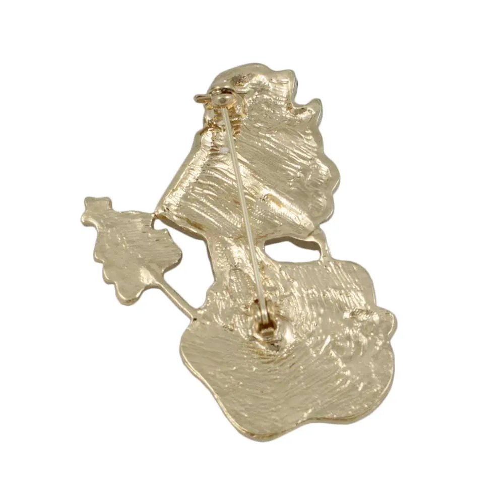 Golfing Santa with Crystal Golf Ball Christmas Brooch Pin - XP911