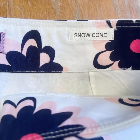 Golftini Golf/Pickleball Skirt Skort Sz 4 White &quot;Snow Cone&quot; Floral w Pockets NWT