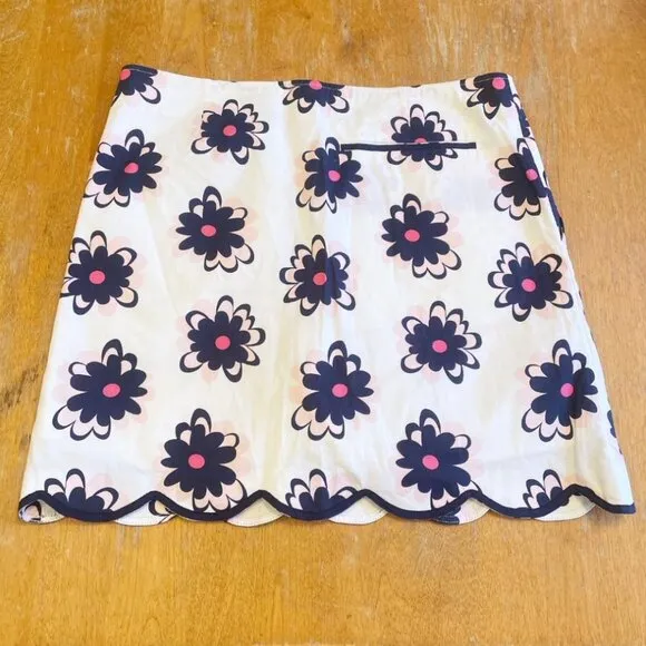 Golftini Golf/Pickleball Skirt Skort Sz 4 White &quot;Snow Cone&quot; Floral w Pockets NWT